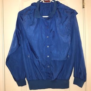 80’s Vintage Blue Windbreaker / Pullover Jacket